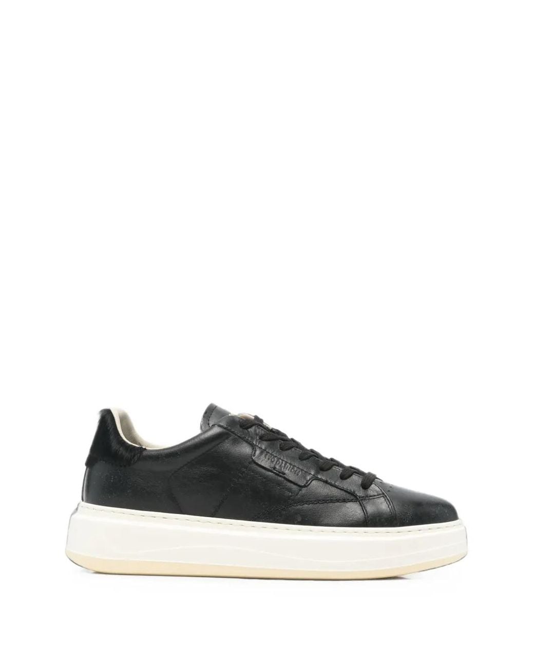 Woolrich Black Leather Panelled Sneakers