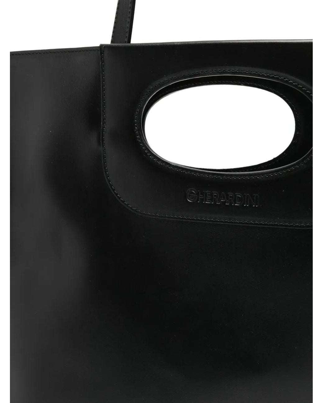 Gherardini Black Piattina Leather Clutch Bag