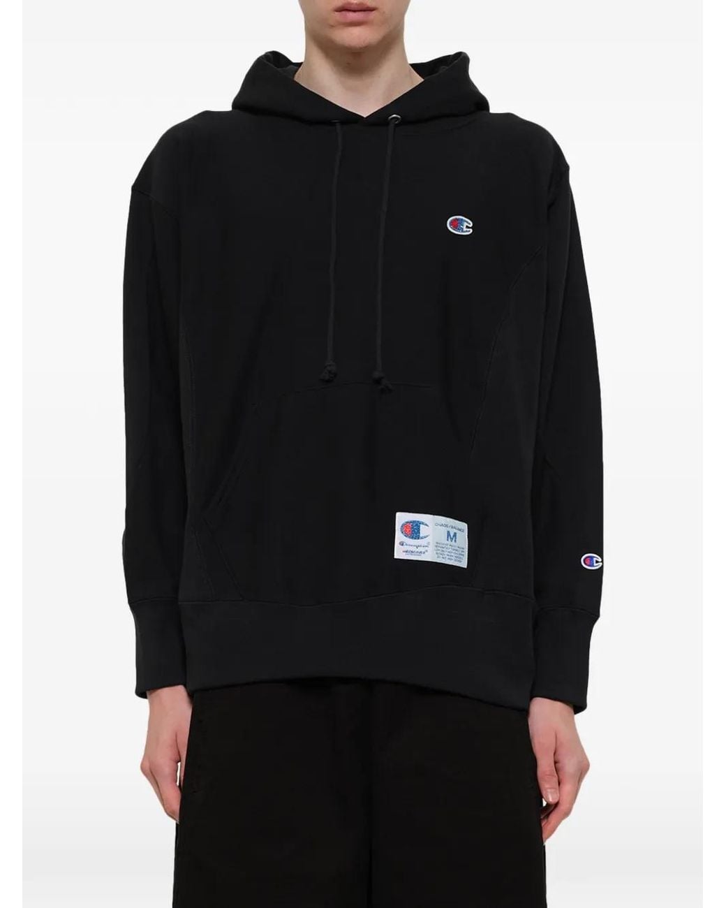 Undercover Black X Uc Logo-Patch Drawstring Hoodie for men
