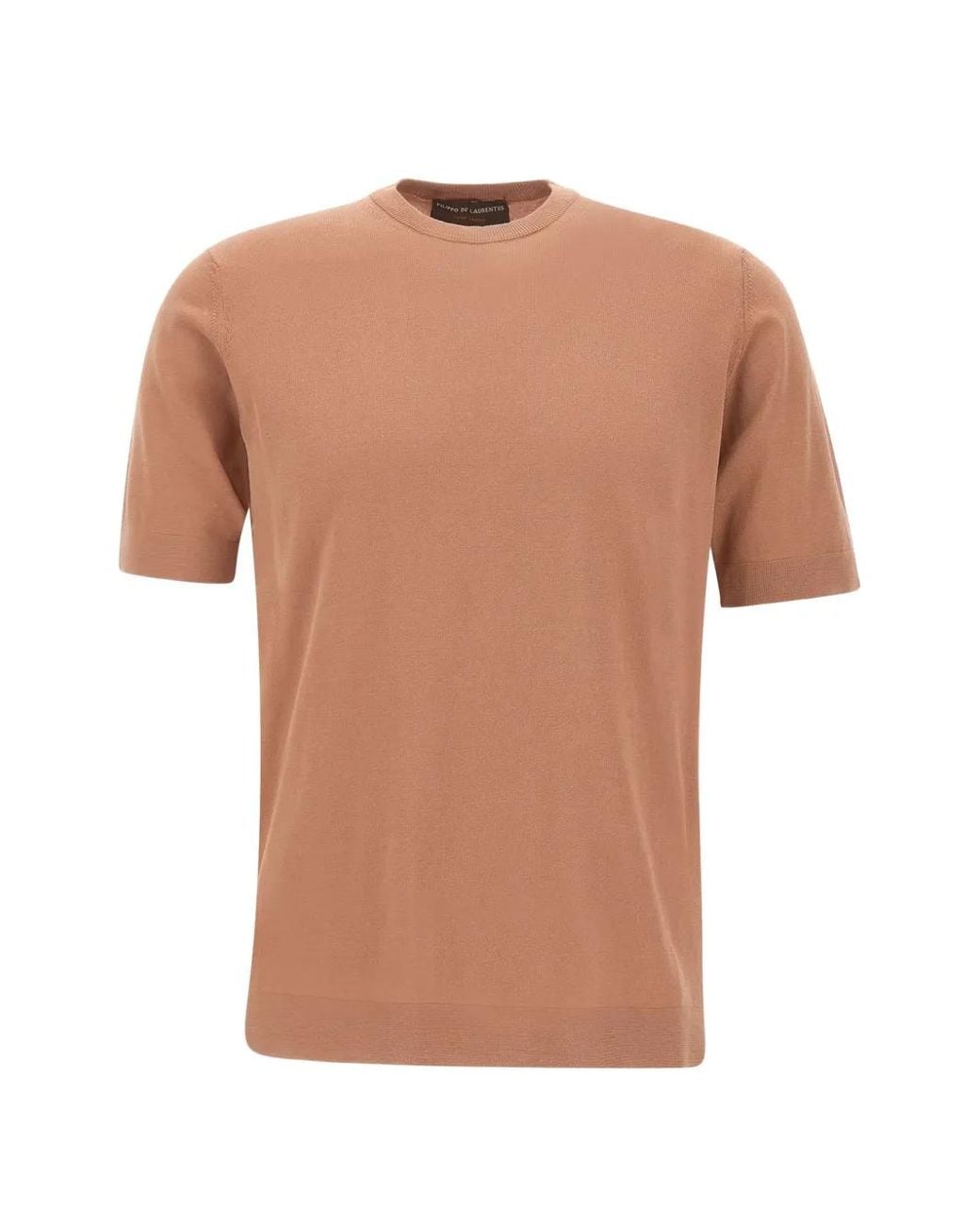 FILIPPO DE LAURENTIIS White Crew-Neck Side-Slit T-Shirt for men