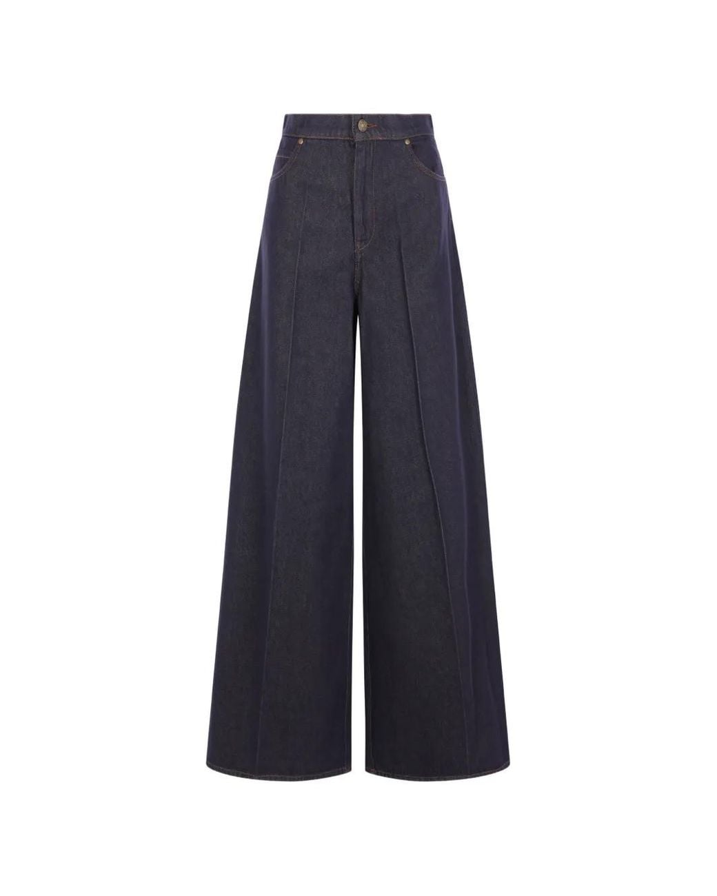 Max Mara Blue Jean À Coupe Ample
