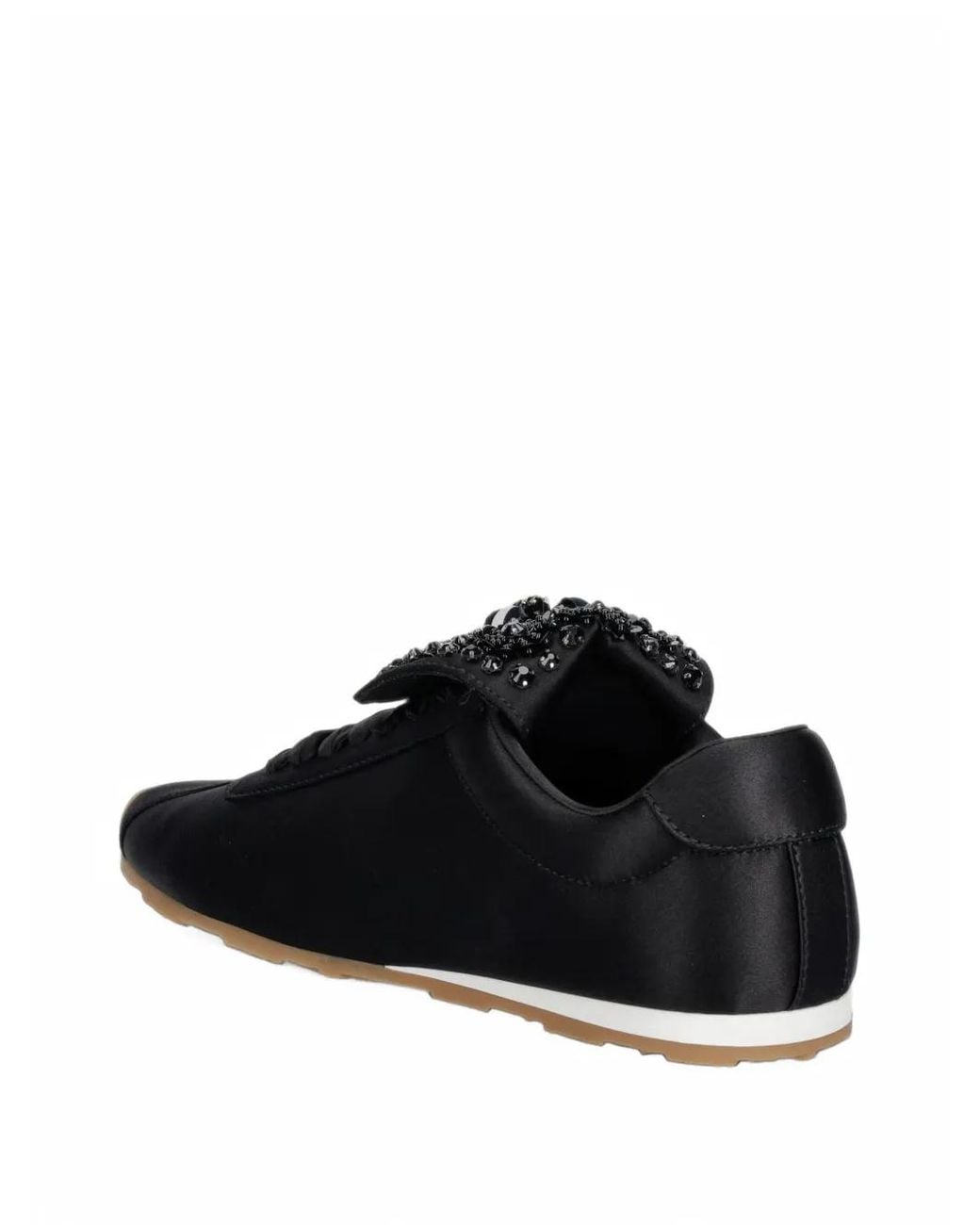Jeffrey Campbell Black Shelter Embellished Satin Sneakers
