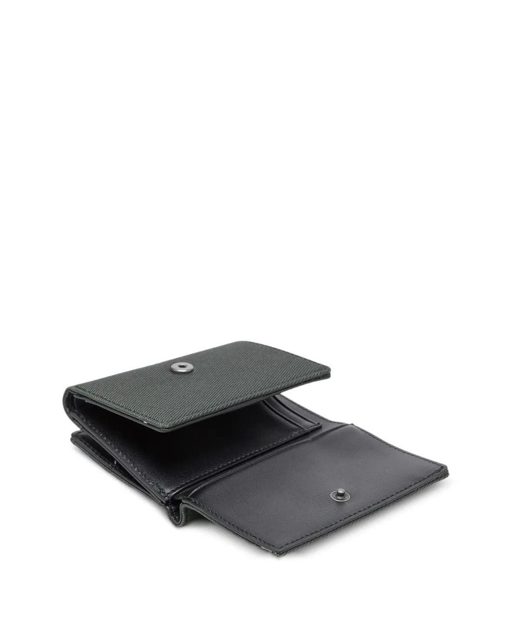 DIESEL Gray Tri-Fold Logo-Patch Wallet for men