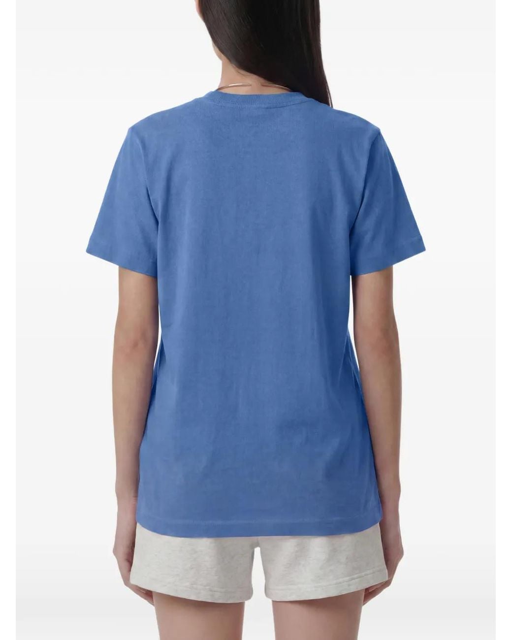 Sporty & Rich Blue Usa Wellness Club Graphic-Print T-Shirt