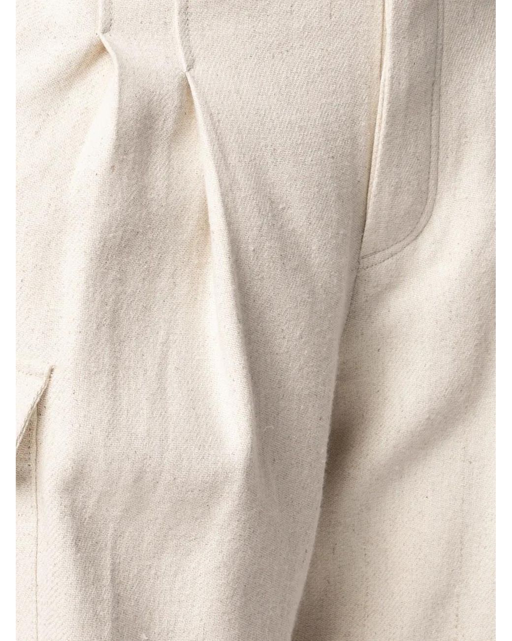 Goen.J Natural Belted Paperbag-Waist Bermuda Shorts