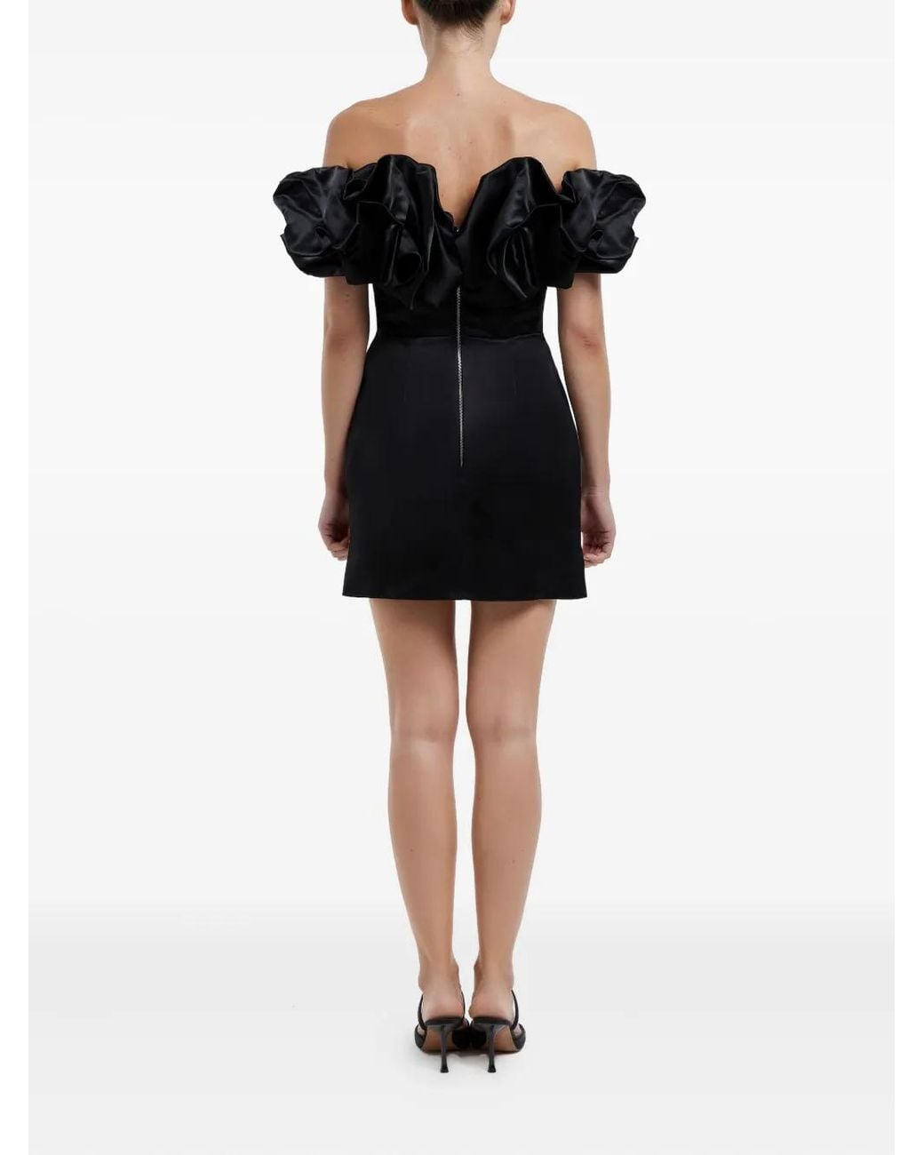 POST MERIDIEM Black Meringue Mini Dress