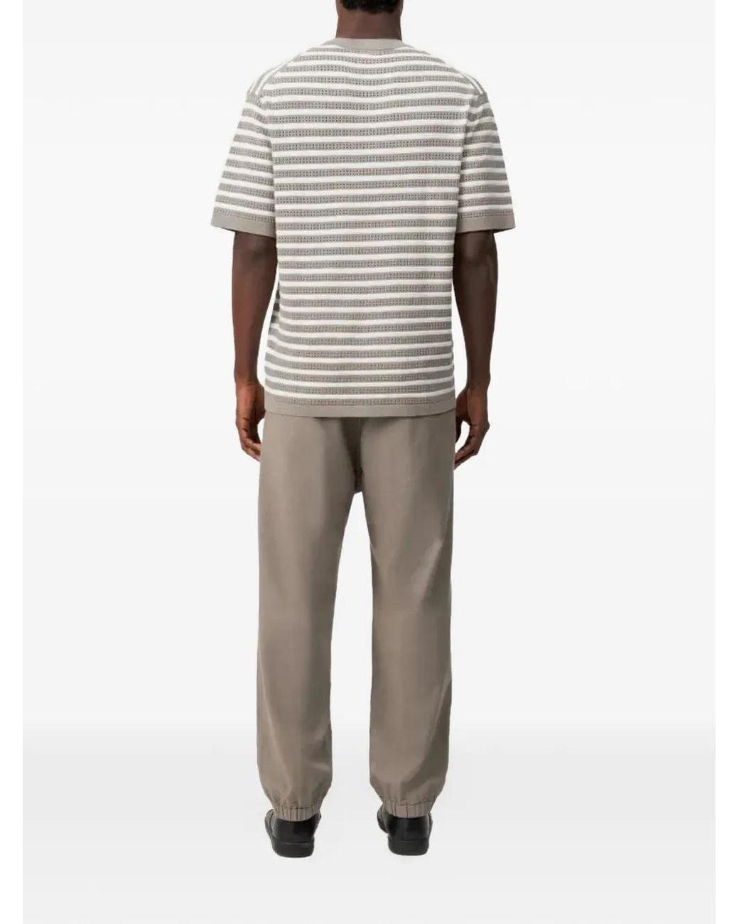 Drykorn White Derico Horizontal-Stripe T-Shirt for men