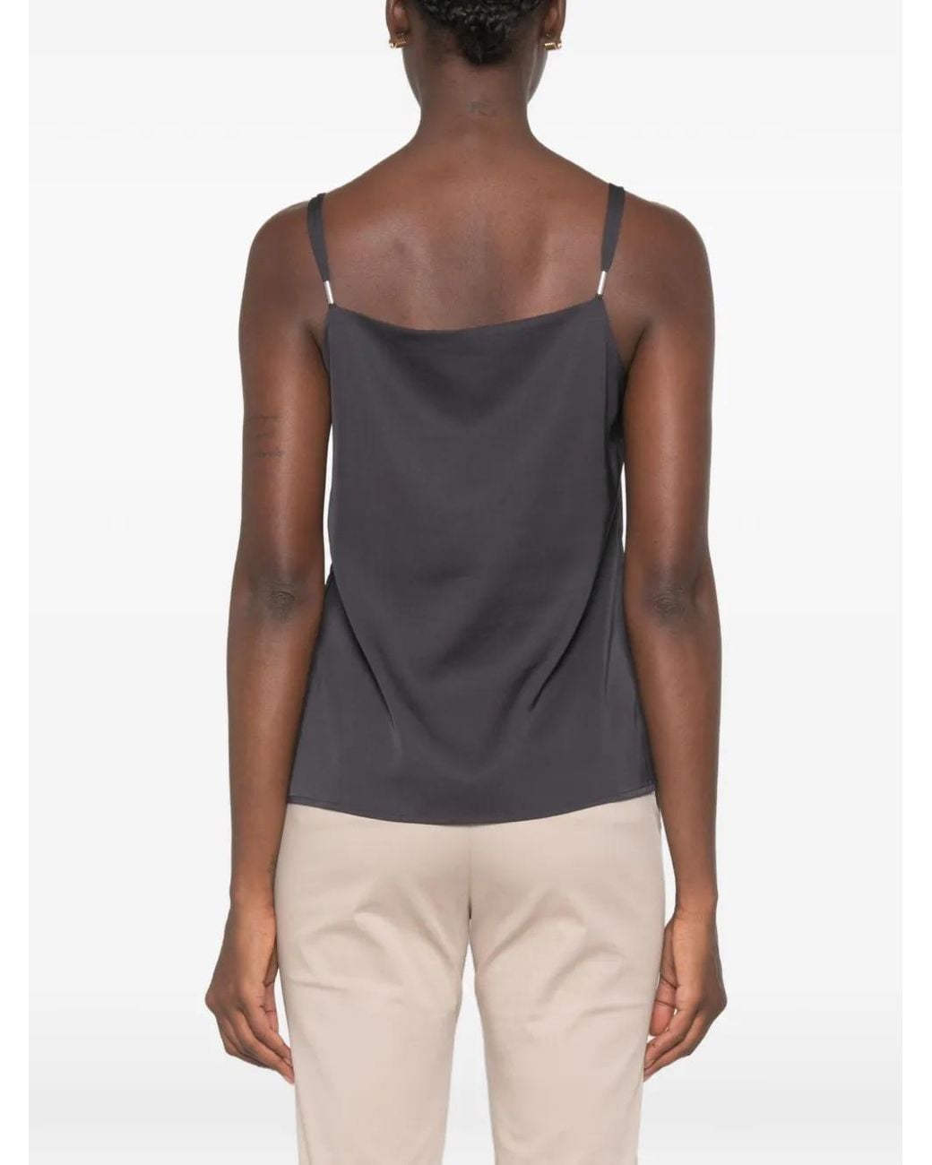 Peserico Black Square-Neck Top