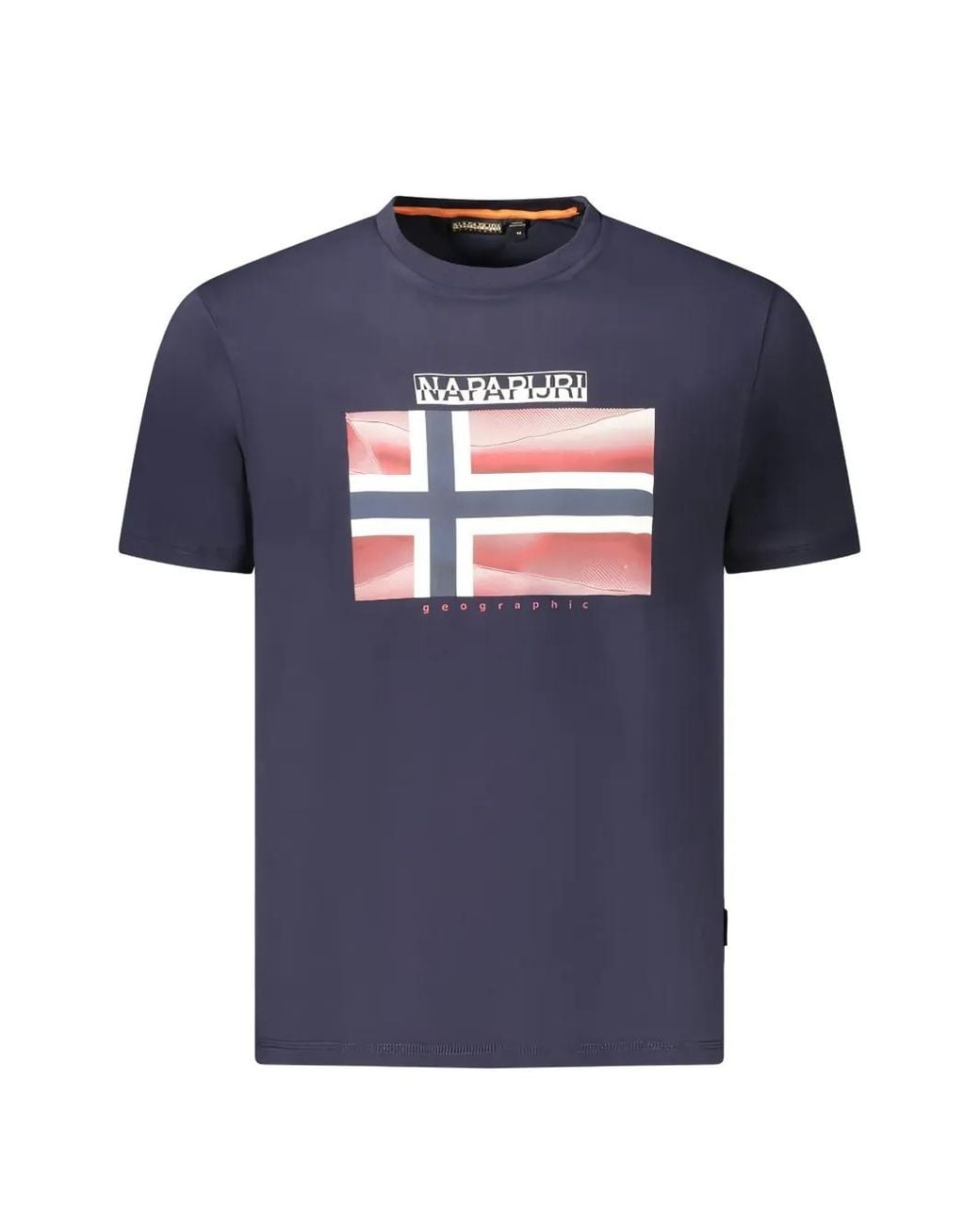 Napapijri Blue Logo-Print Cotton T-Shirt for men