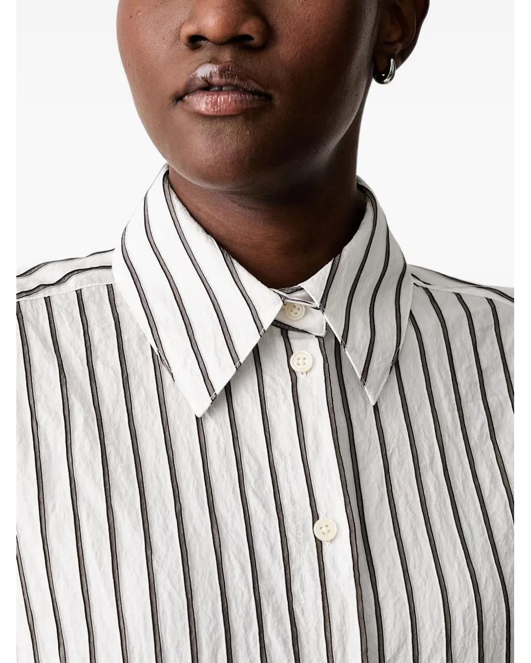 Marc O' Polo White Striped Long-Sleeve Shirt
