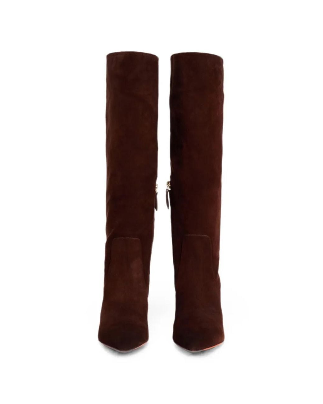Santoni Brown Pointed-Toe Suede Boots