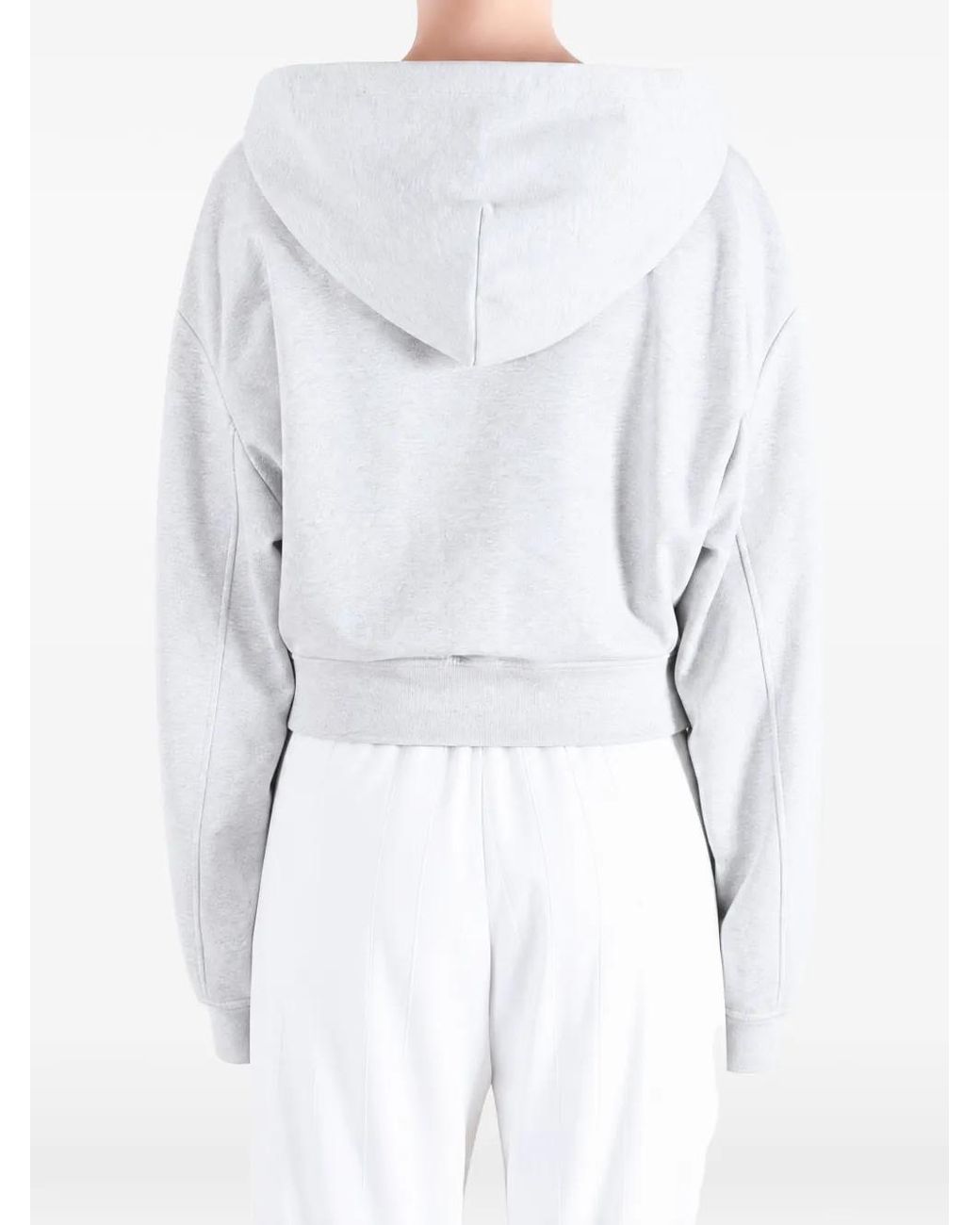 Alexander Wang White Crystal Zip Up Hoodie