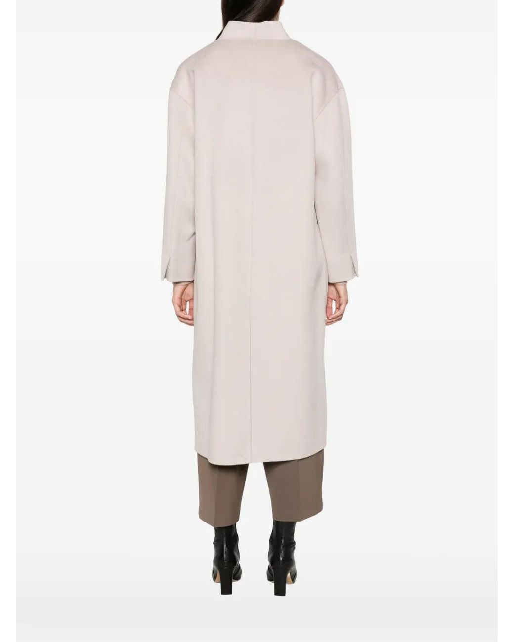 MEIMEIJ White Button-Fastening Wool Coat