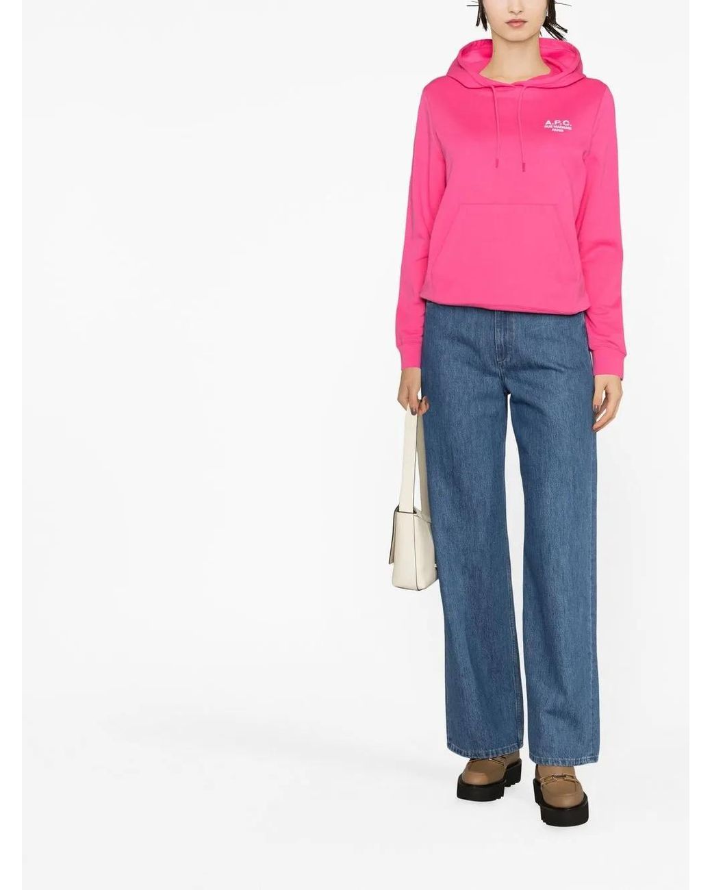 A.P.C. Pink Manuela Drawstring Hoodie