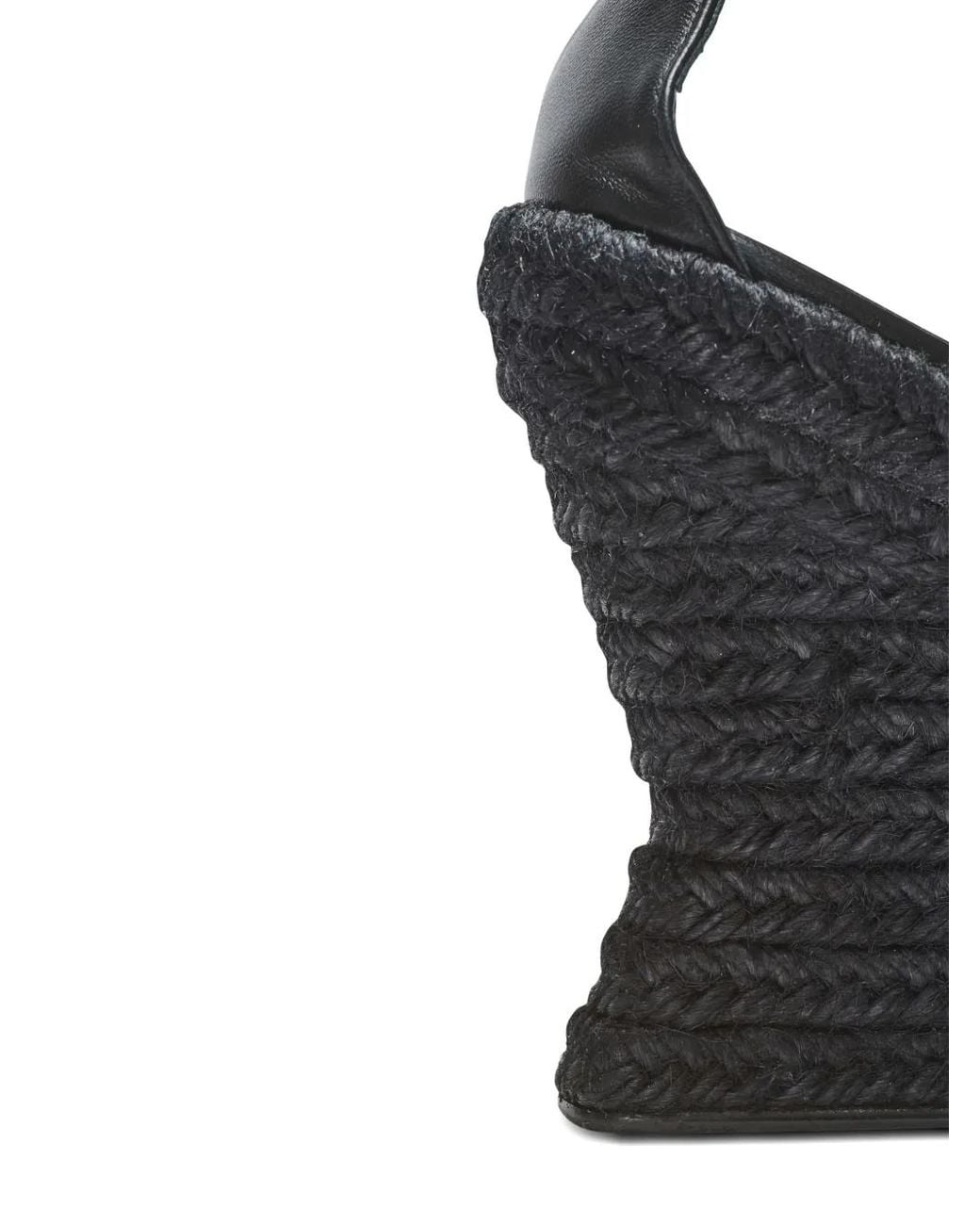 Balmain Black Anthem Wedge Espadrilles
