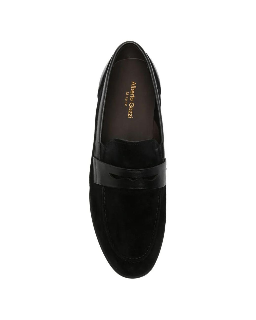 Alberto Gozzi Black Penny-Slot Loafers for men