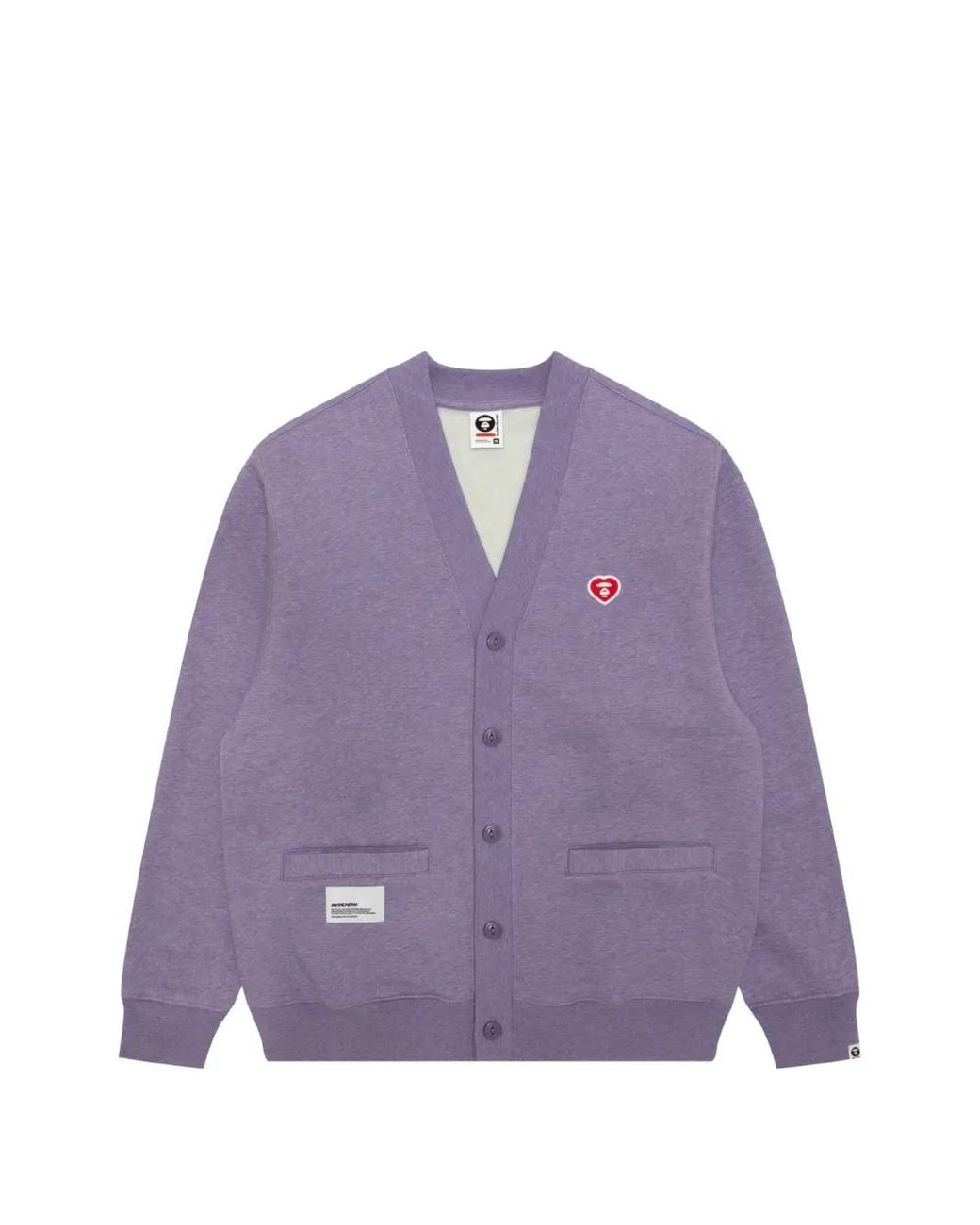 Aape By A Bathing Ape Purple Heart-Patch Button-Up Cardigan for men