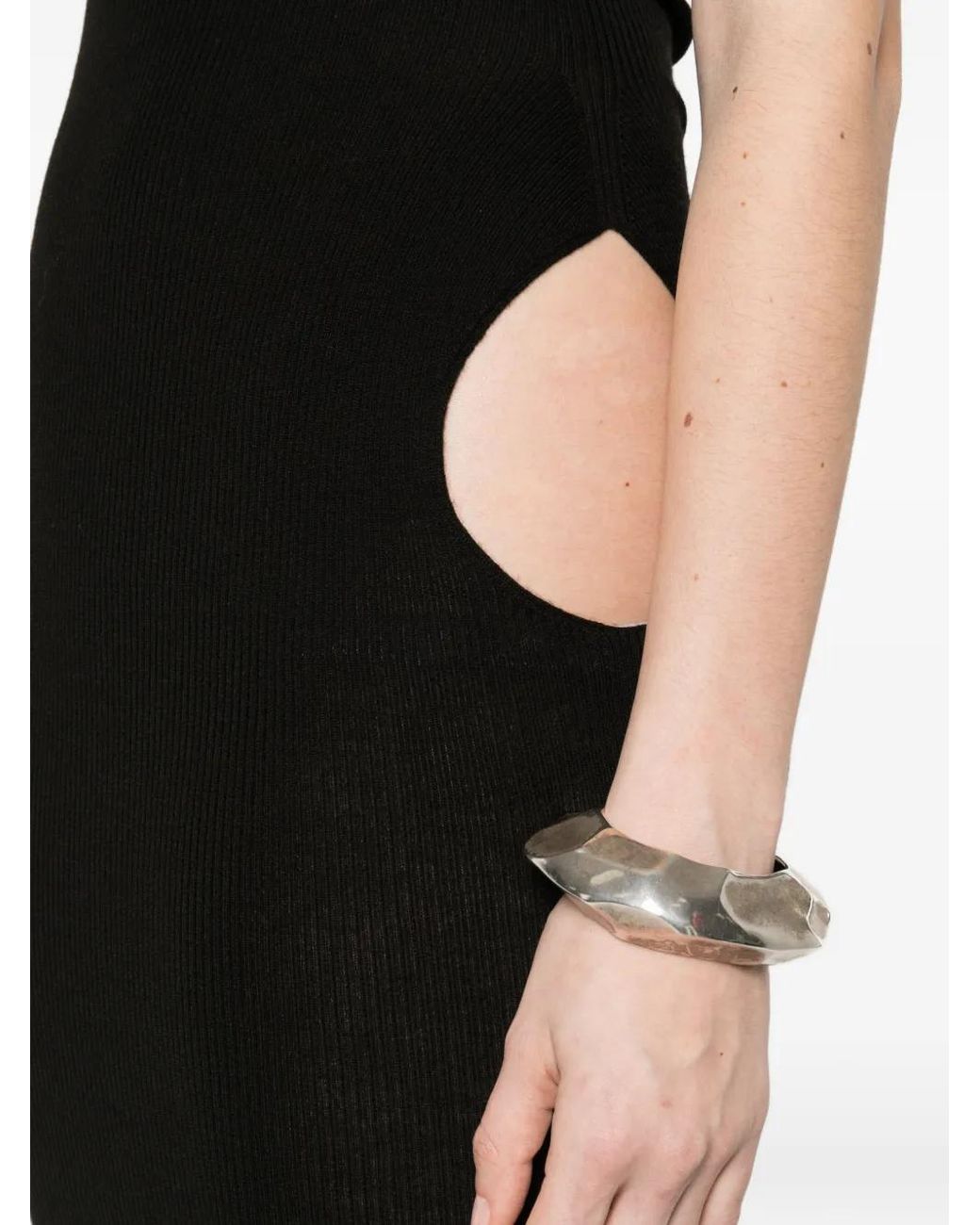 Rick Owens Black Strapless Asymmetric Dress