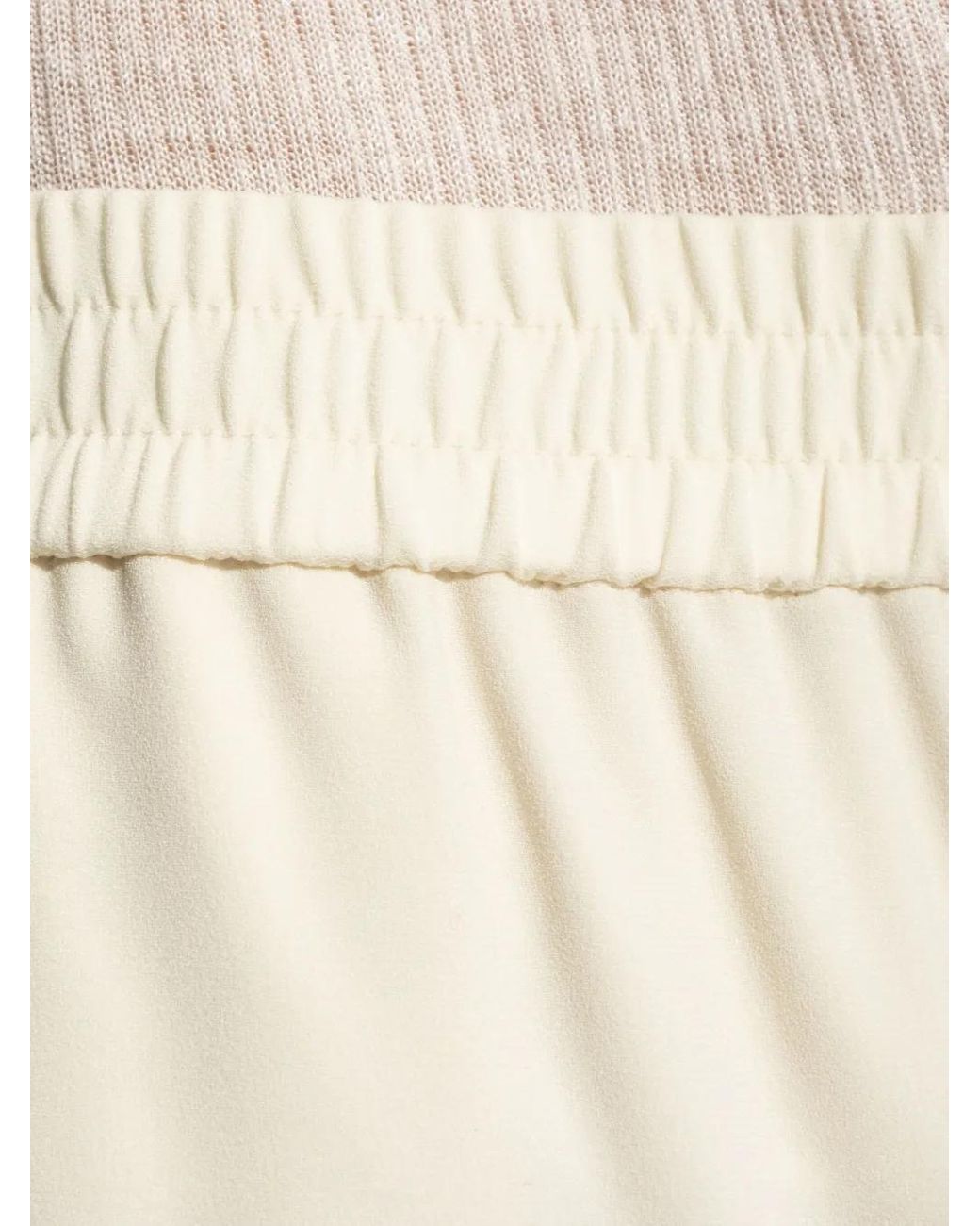 Theory White Elasticated-Waist Trousers