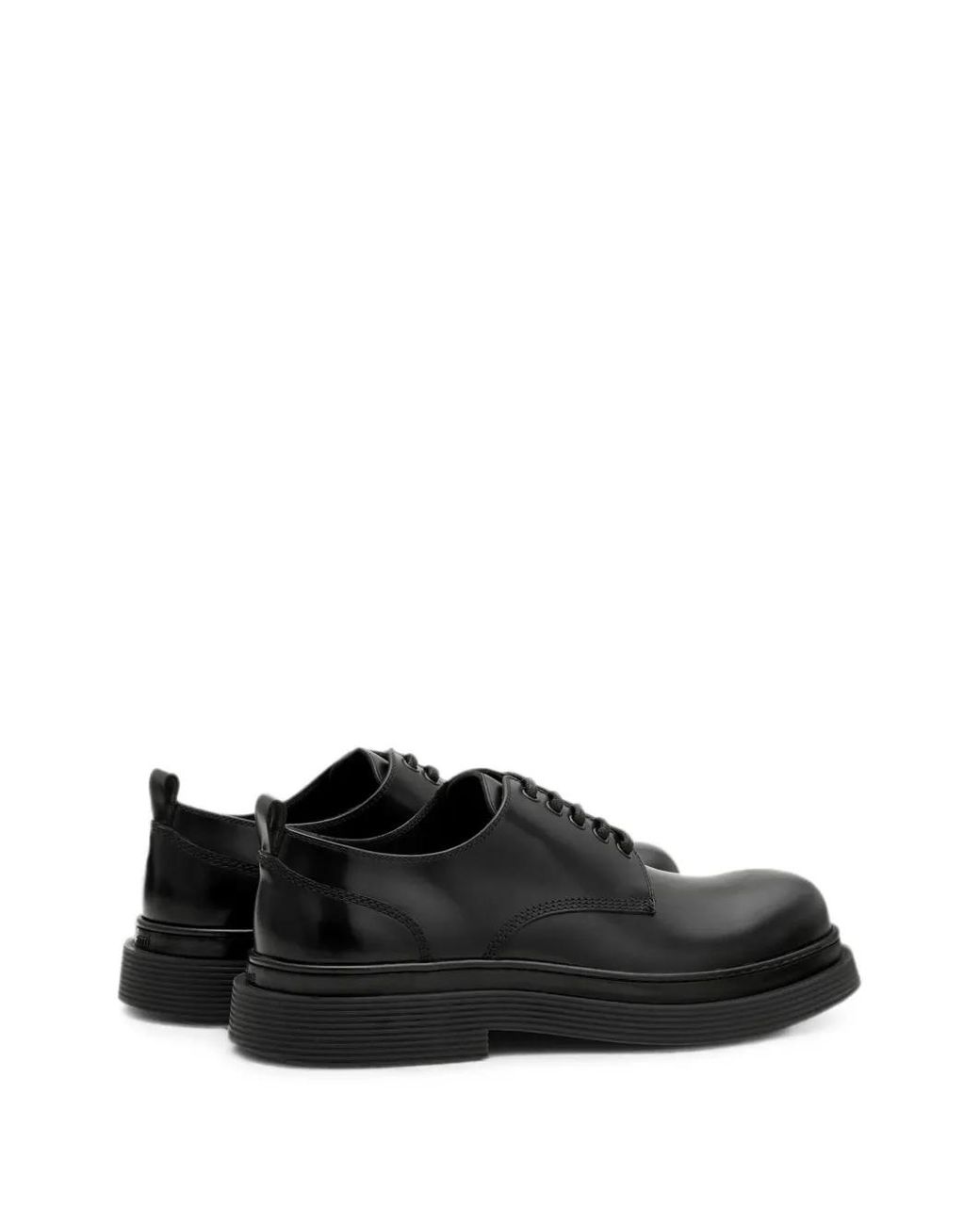AMI Black Cow Leather Derbies Shoes for men
