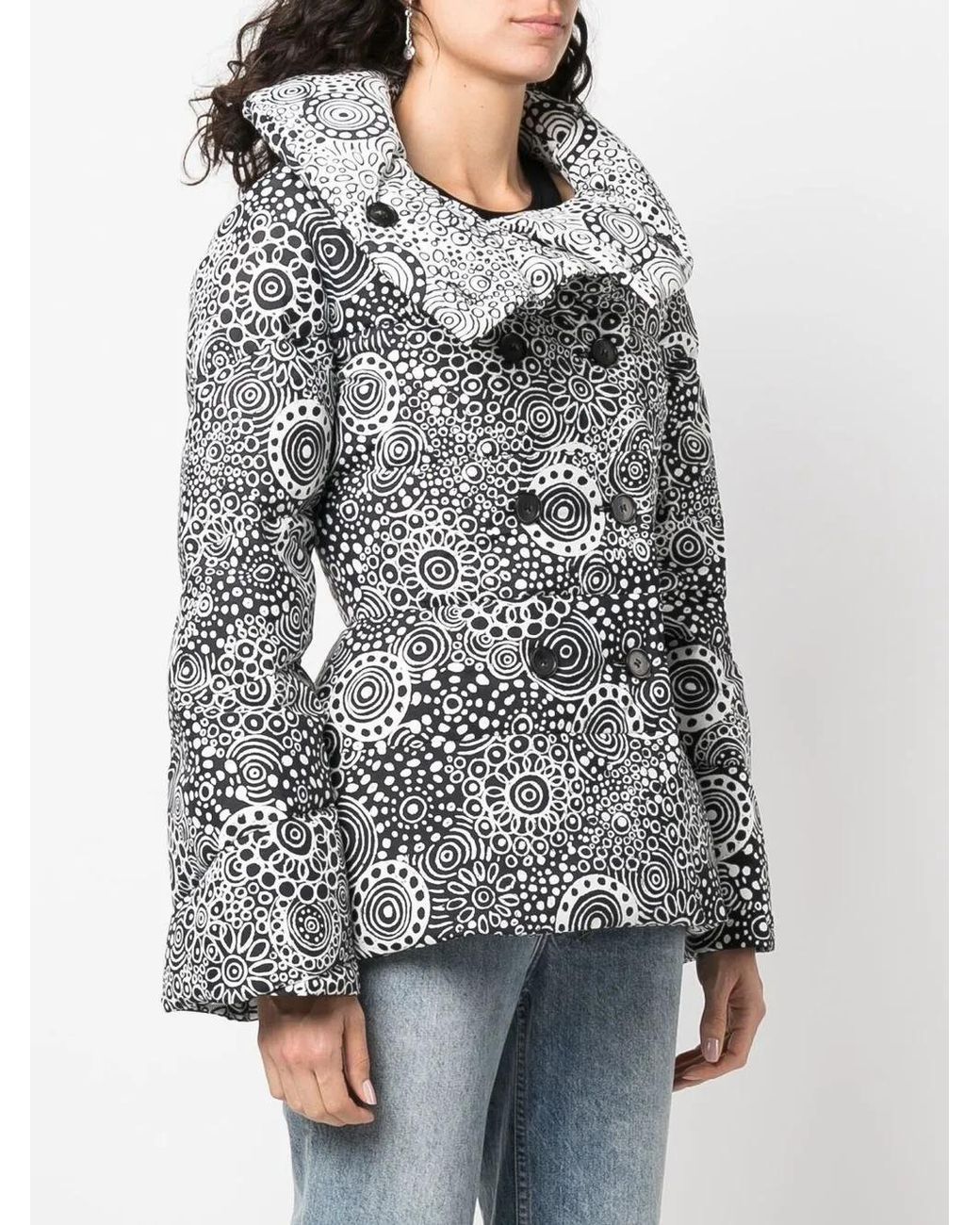 10 Corso Como Gray Paisley-Print Puffer Jacket