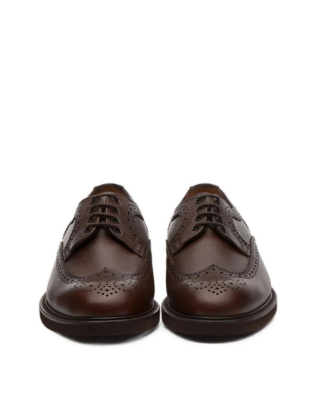 Lottusse Brown Baltimore Brogue-Detail Derby Shoes for men