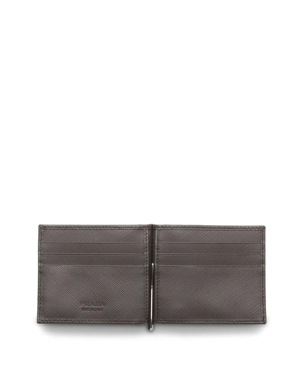 Prada Gray Saffiano Leather Wallet for men