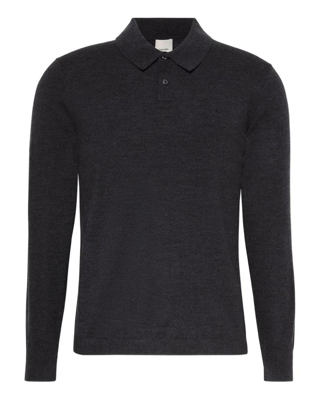 Calvin Klein Black Polo-Collar Sweater for men