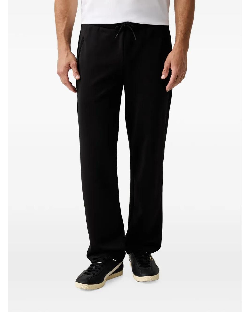 EA7 Black Slim-Fit Lux Identity Trousers for men