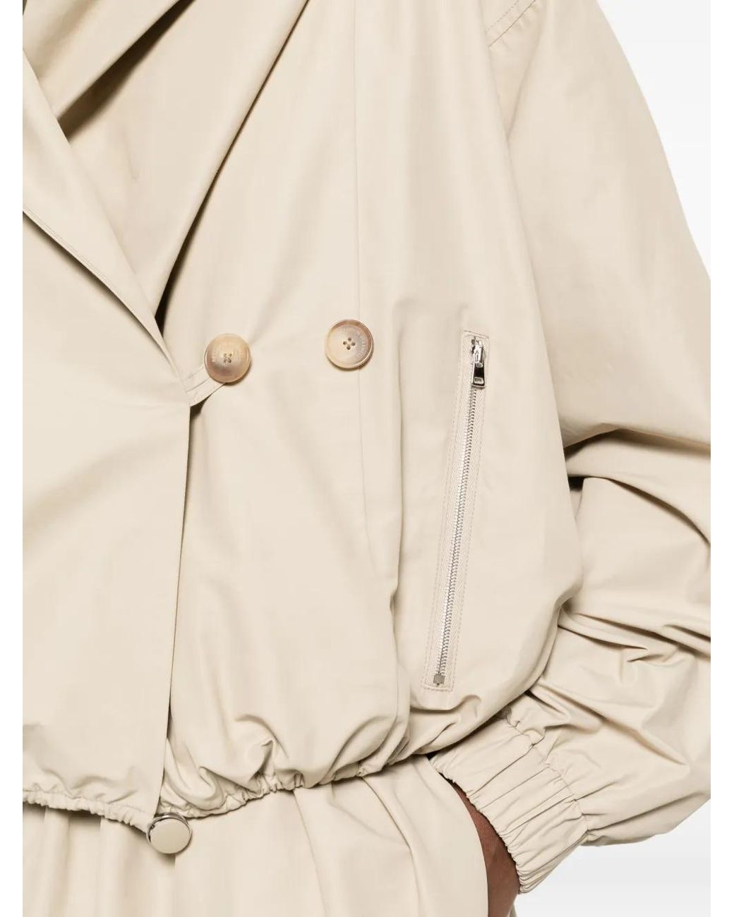 Brandon Maxwell Natural Draped Hood Leisure Jacket