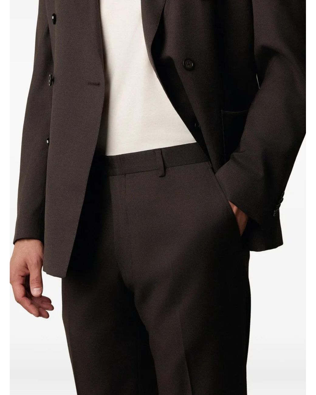 Brooks Brothers Black Double-Breasted Wool Suit for men