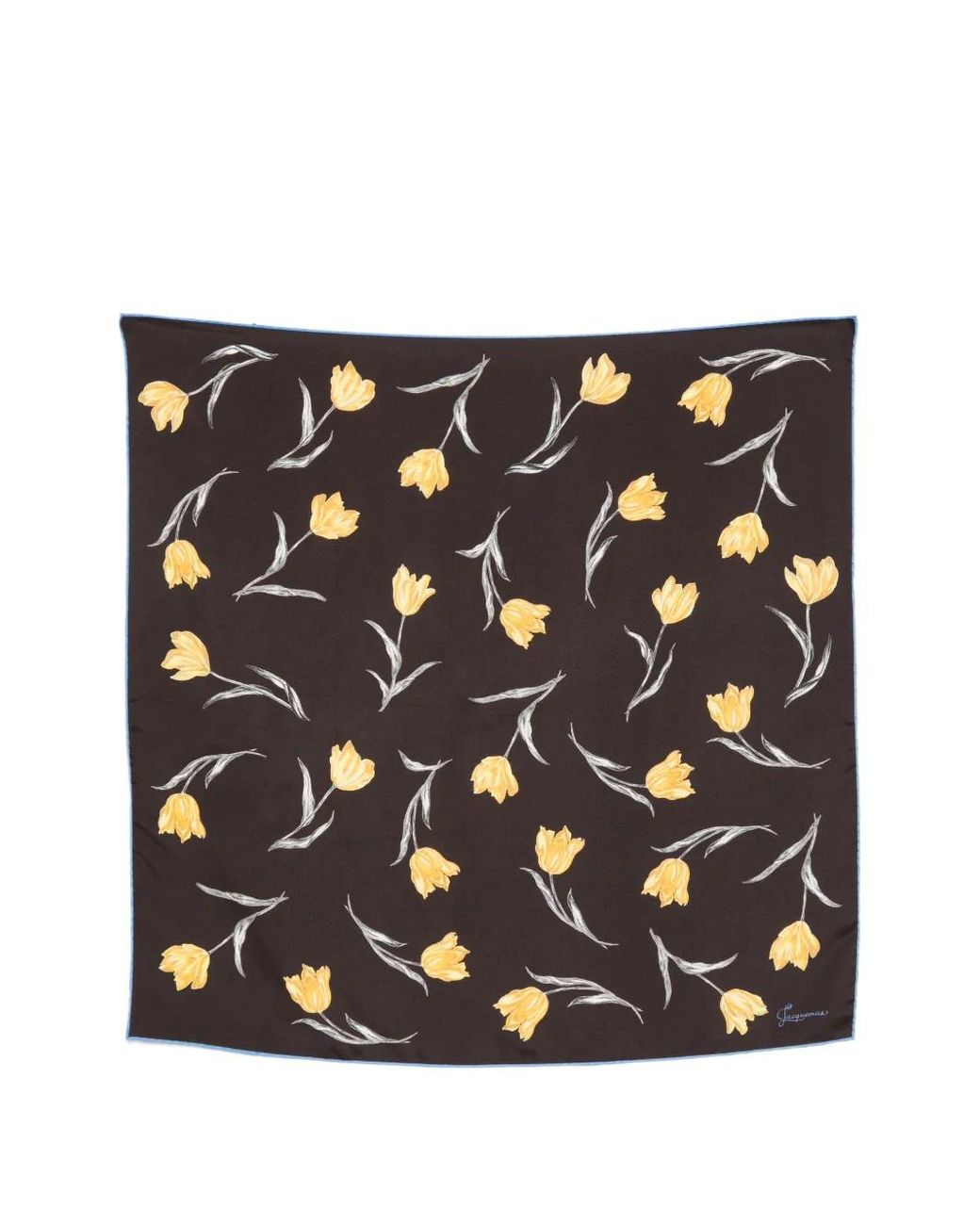 Jacquemus Black Tulip-Print Square Scarf