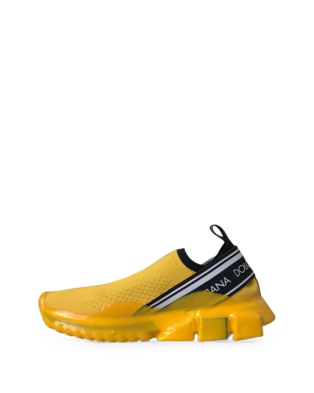 Dolce & Gabbana Yellow Sorrento Knitted Slip-On Sneakers