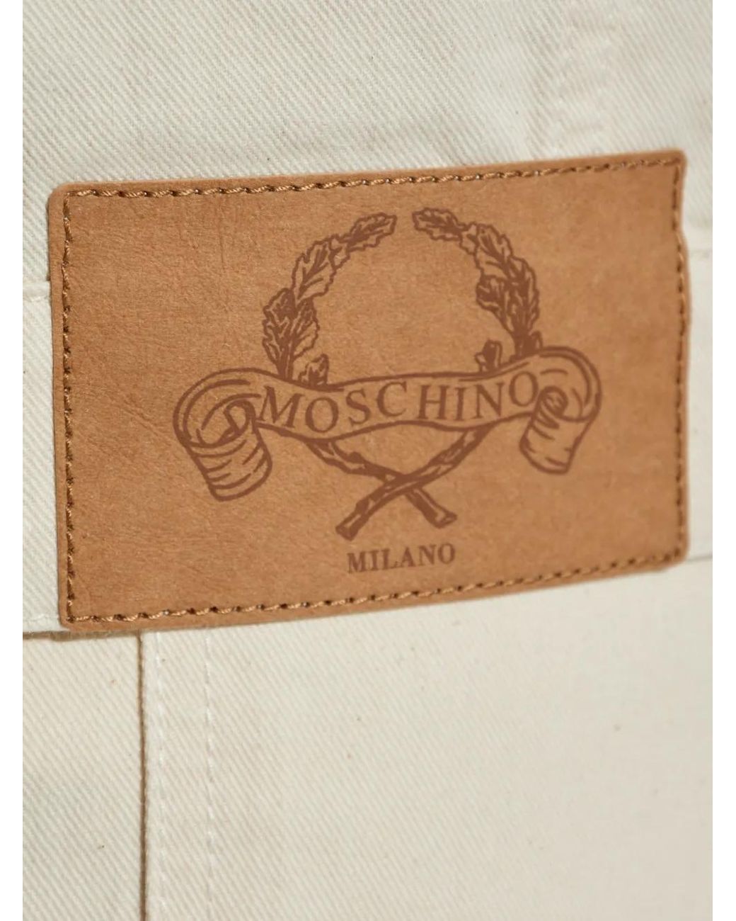 Chaqueta Vaquera Con Cierre De Botón Moschino de color Natural