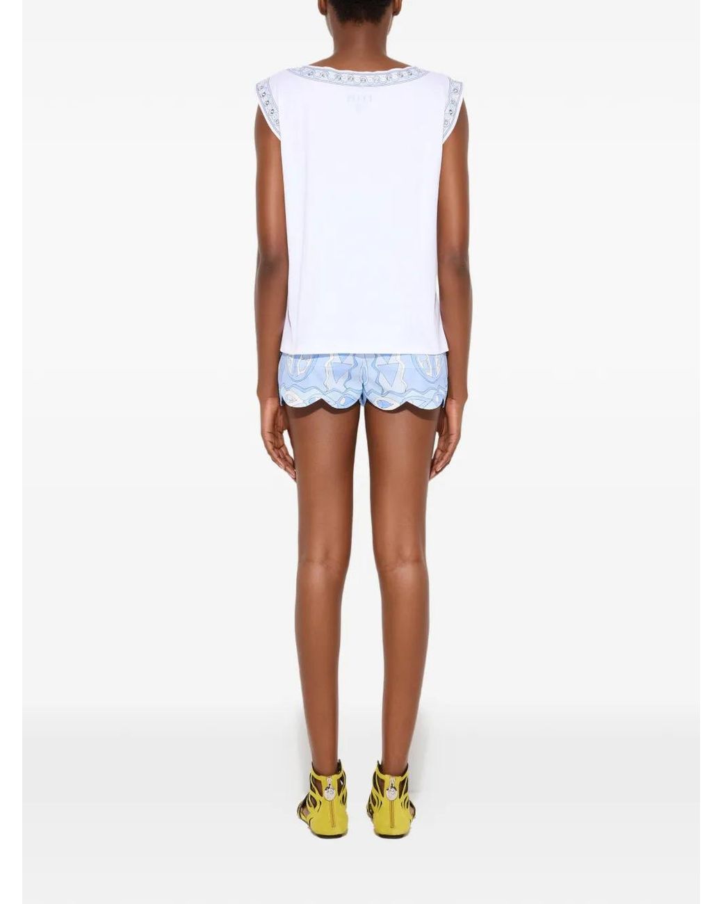 Emilio Pucci White T-Shirt With Metallic-Details