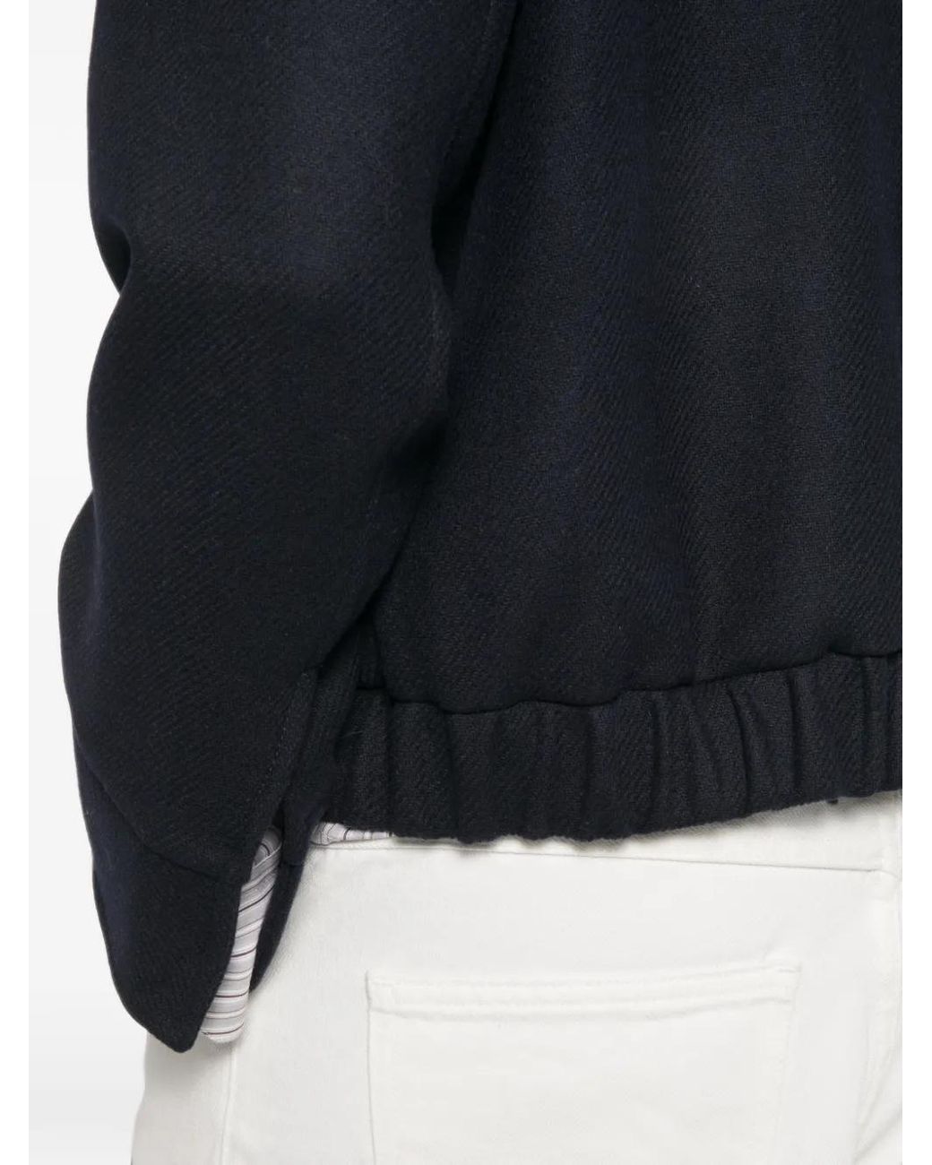 Ottod'Ame Black Elasticated-Hem High-Neck Jacket
