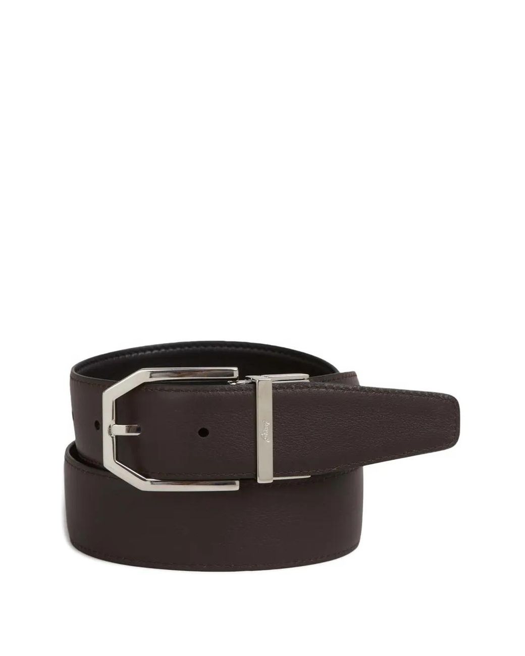 Brioni Black Reversible Leather Belt for men