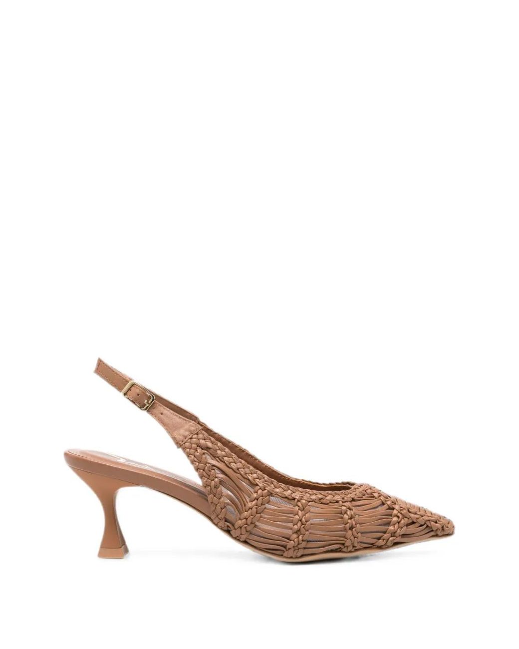 Marc Ellis Brown Woven Slingback Heeled Pumps
