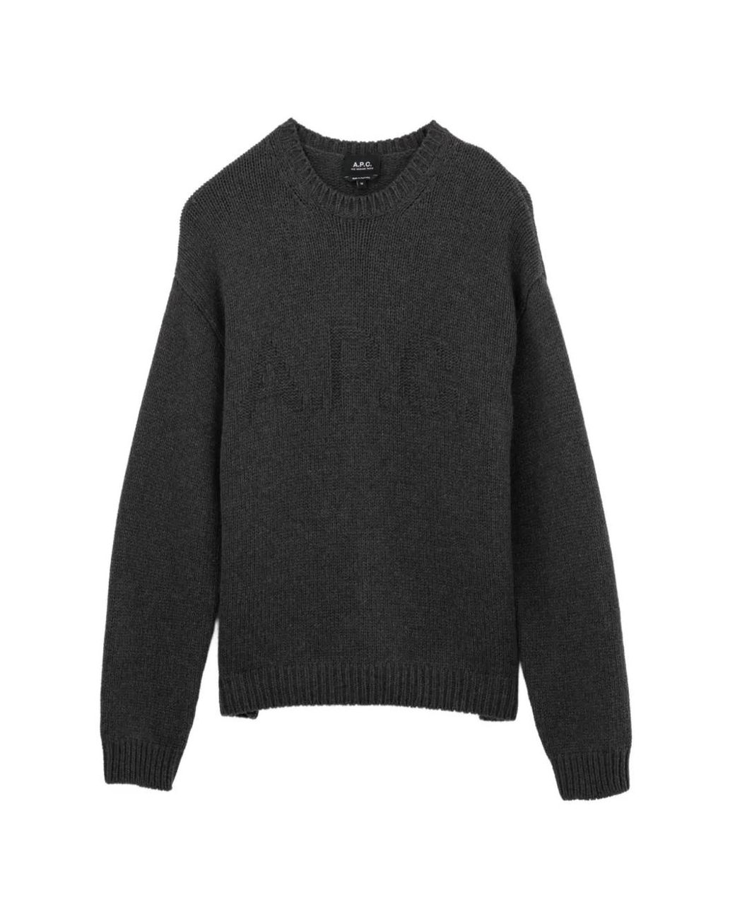 A.P.C. Black Logo-Knit Crew-Neck Sweater for men