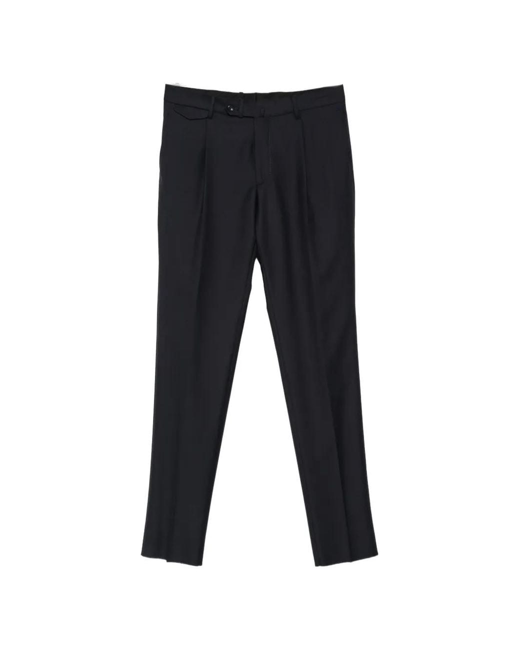 Tagliatore Black Pleated Straight-Leg Trousers for men