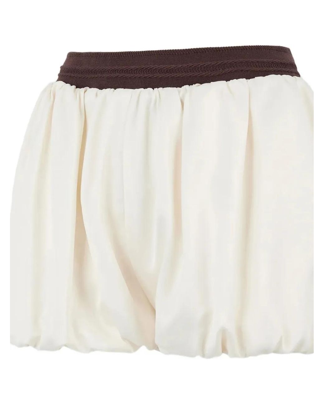 Manière De Voir White Zoe Satin Balloon Shorts
