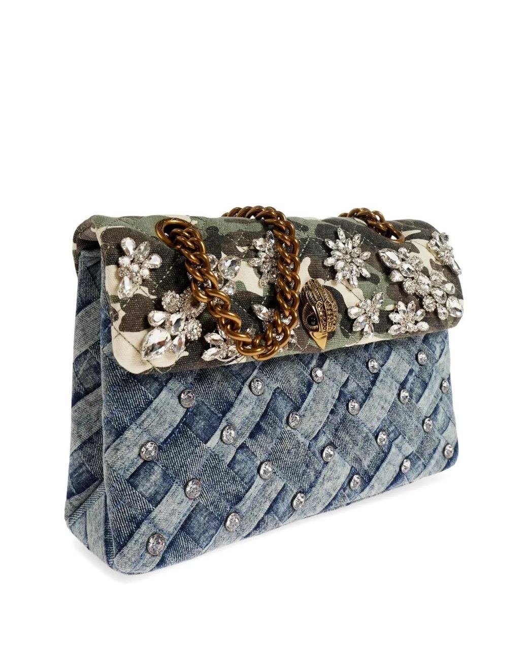 Kurt Geiger Gray Kensington Crystals Bag