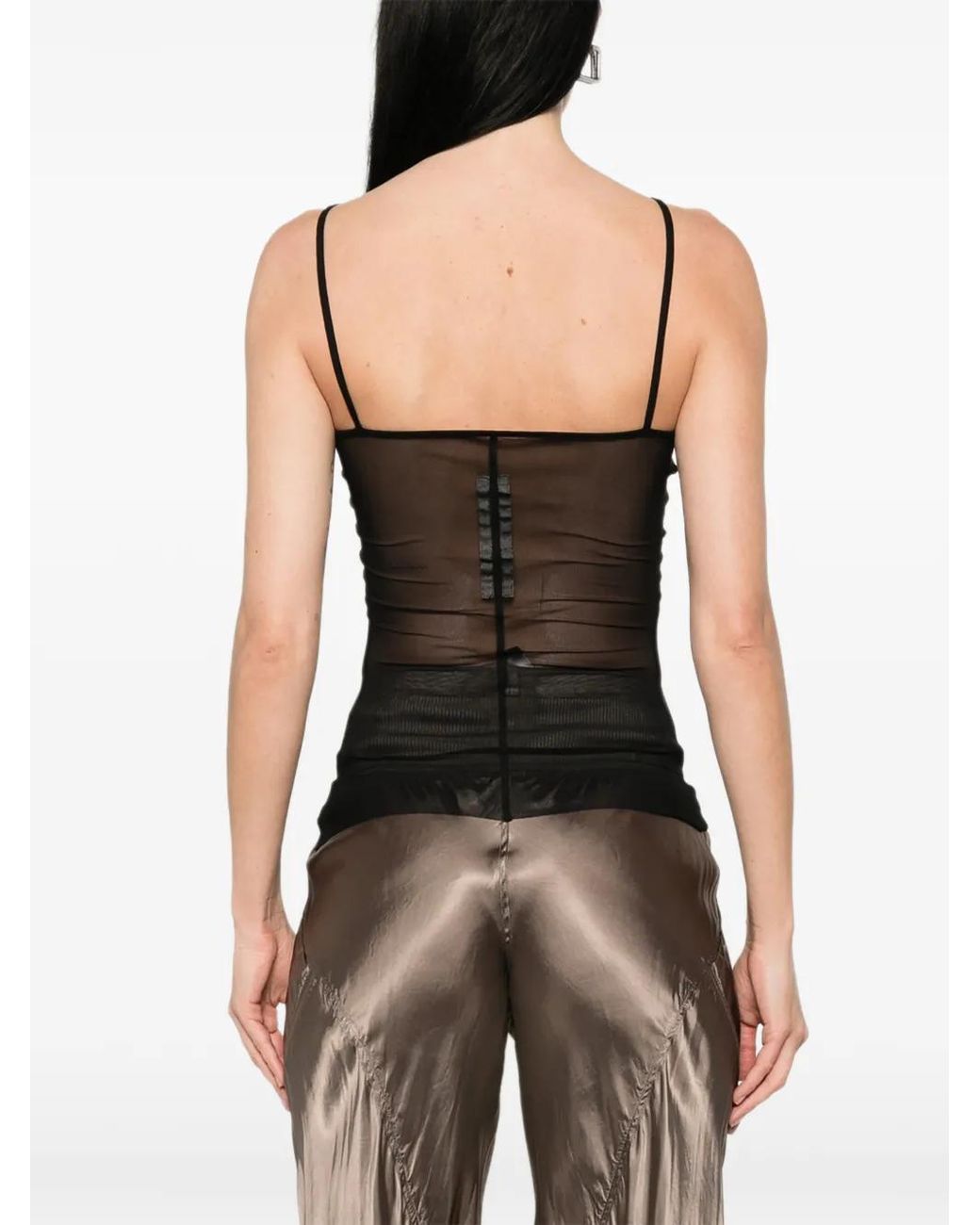 Rick Owens Black Sl Combo Sheer Top