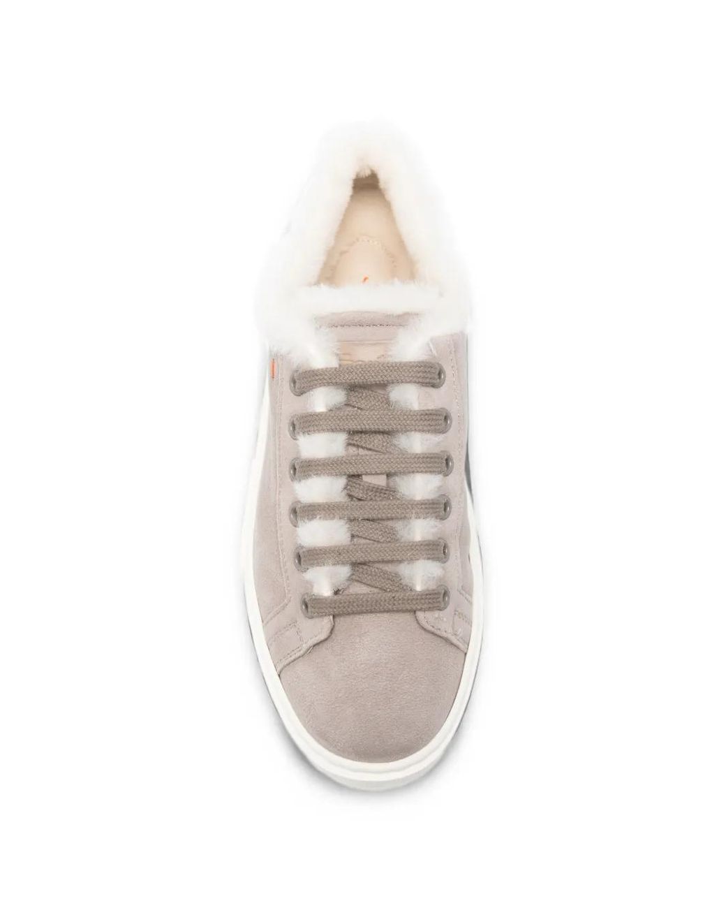 Santoni White Round Toe Sneakers