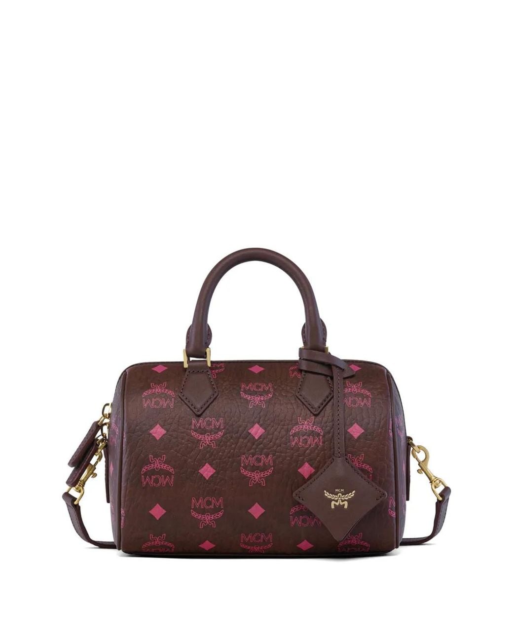 MCM Purple Maxi Visetos Ella Boston Bag