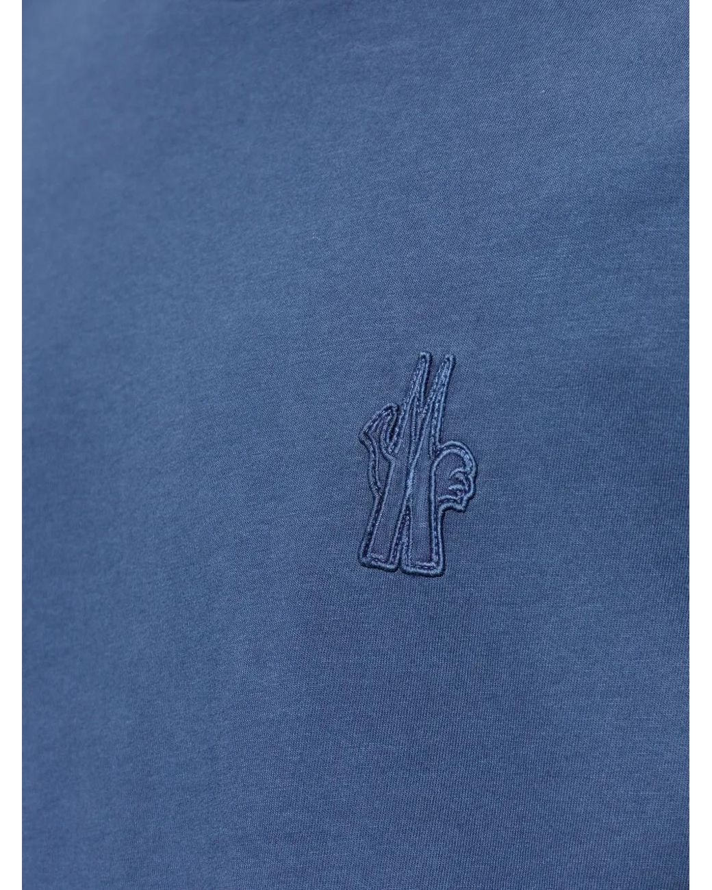 Moncler Blue T-Shirt À Broderies for men