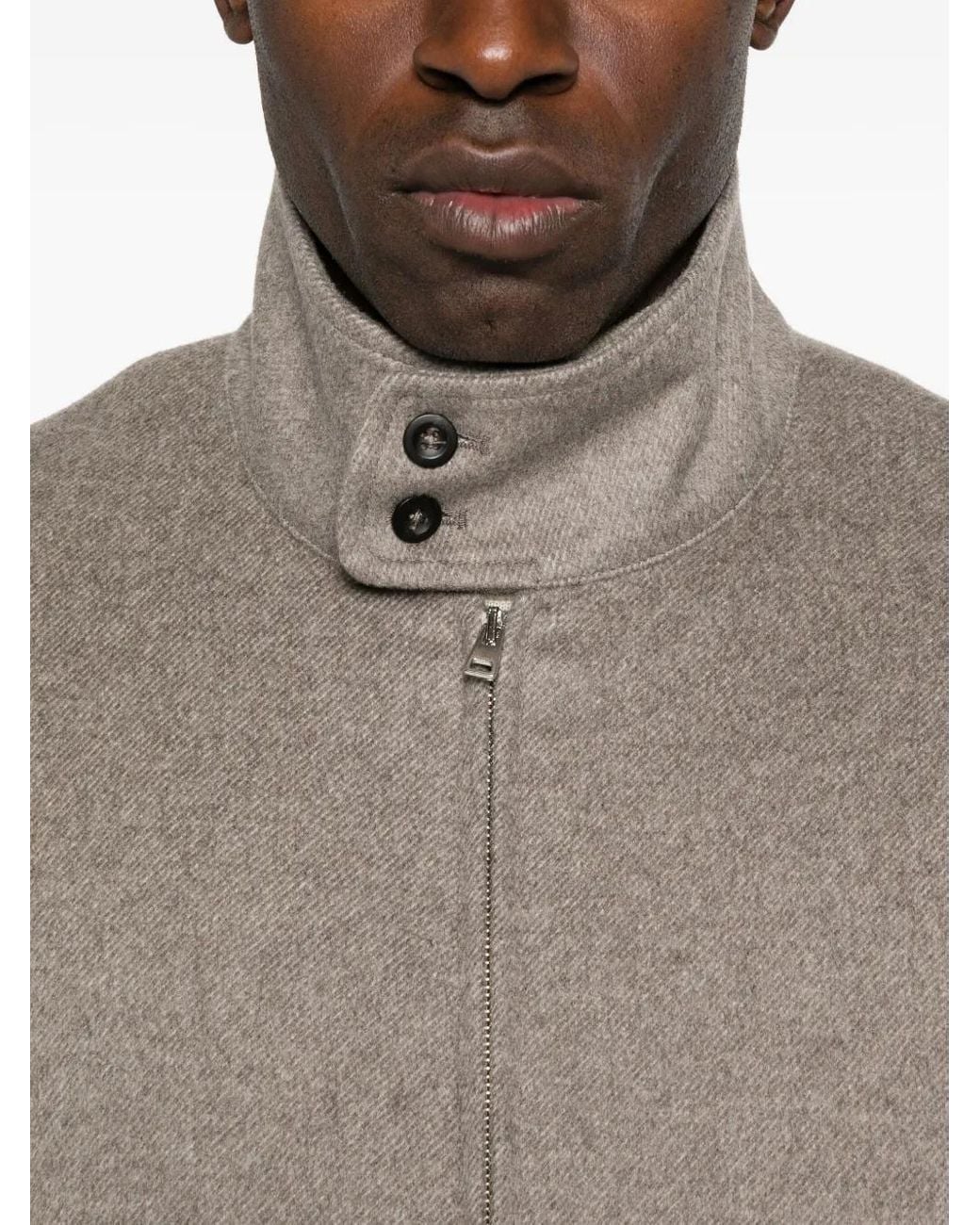Cellar Door Brown Zip-Front Welt-Pocket Jacket for men