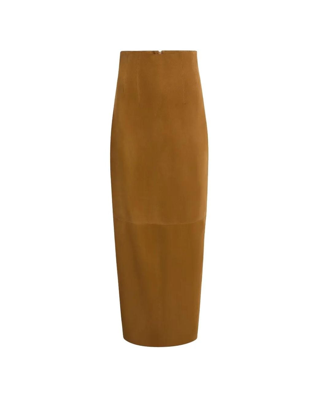 Khaite Natural Suede Maxi Skirt