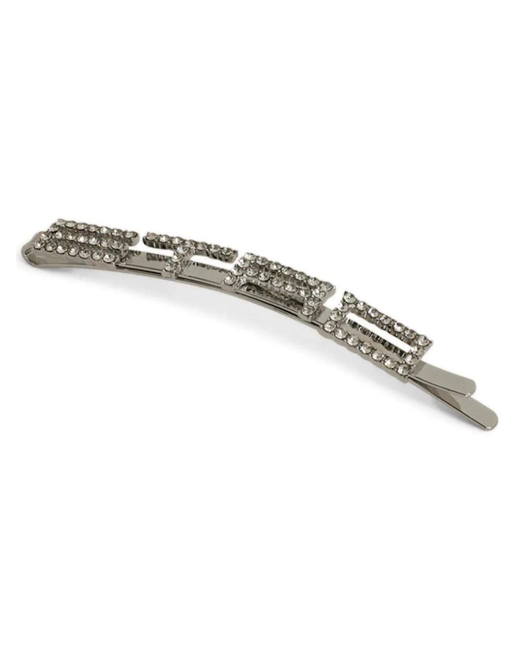 Etro Metallic Rhinestone-Embellished Logo Hair Clip