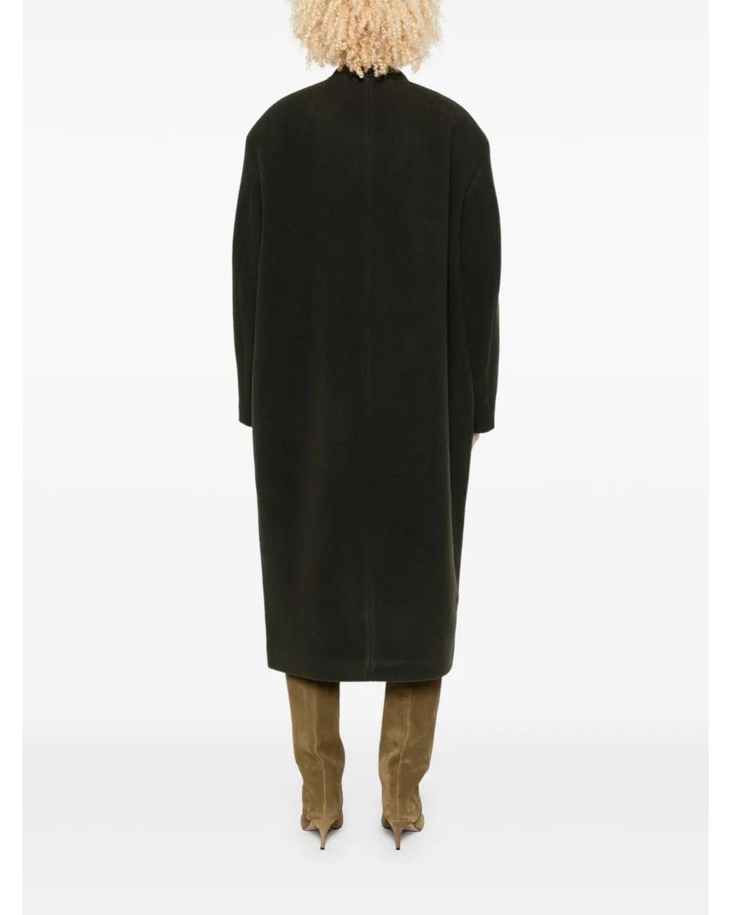 Isabel Marant Black Button-Front Patch-Pocket Coat